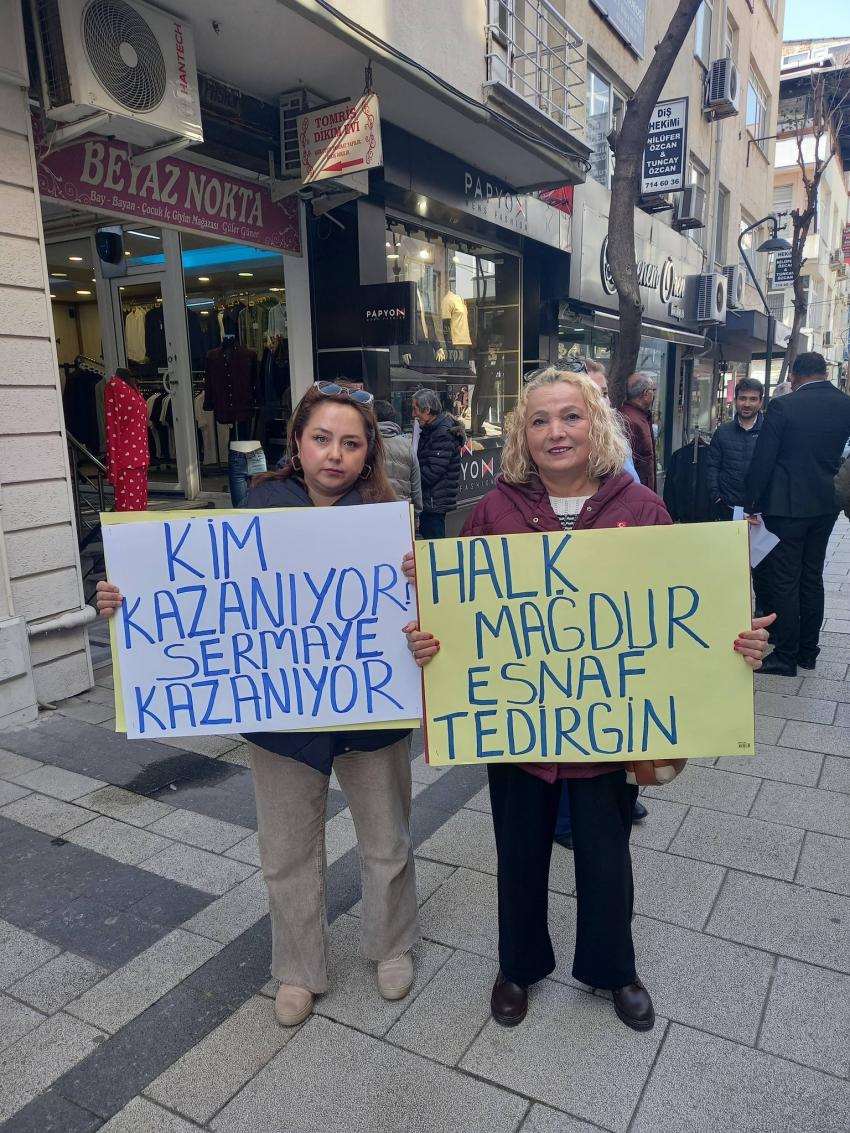 Bandırma esnafından yazar kasalı protesto... CHP’den küçük esnaf bildirgesi