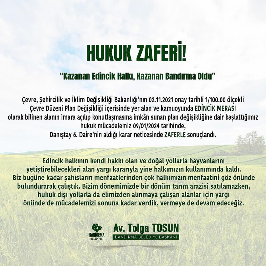 Edincik Merası’na Danıştay Kararı