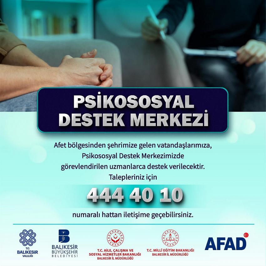 Depremzedeler için Psikososyal Destek Merkezi kuruldu
